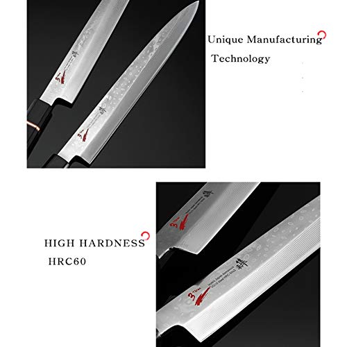 Capa de Japón 33 VG10 acero de Damasco Cuchillo de filete cuchillos Yanagiba sashimi sushi japonés Cocina Cleaver rebanar (Color : 9 inch Damascus)