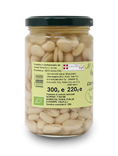 Carioni Food & Health Alubia Blanca ecológica, cocida al Natural - 300 gr (Paquete de 6 Piezas)