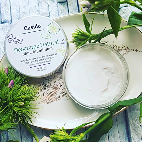 Casida - Crema desodorante sin aluminio natural – crema desodorante vegetal con aceites naturales - sin aluminio – protección segura contra el olor a sudor - la calidad de las farmacias - 50ml