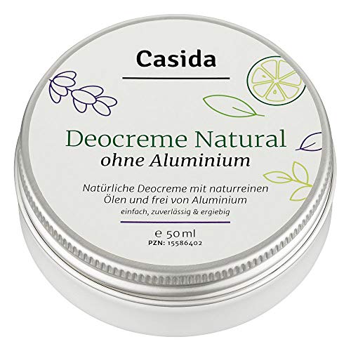 Casida - Crema desodorante sin aluminio natural – crema desodorante vegetal con aceites naturales - sin aluminio – protección segura contra el olor a sudor - la calidad de las farmacias - 50ml