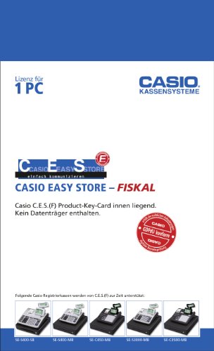 Casio SE-S100SB SR FIS GDPdU a habilitar caja registradora incluyendo licencia de software, tarjeta SD y la batería paquete completo y línea telefónica gratuita, plata/negro