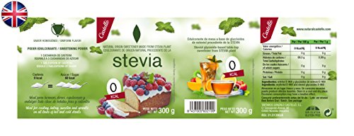 Castelló Since 1907 Edulcorante Stevia + Eritritol 1:3 - Paquete de 2 x 300 gr - Total: 600 gr