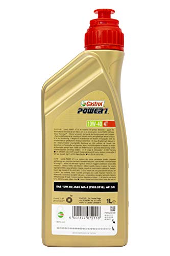 Castrol 15043E Aceite DE Motor Power 1 4T 10W40 1 Litro, Dorado, 1L