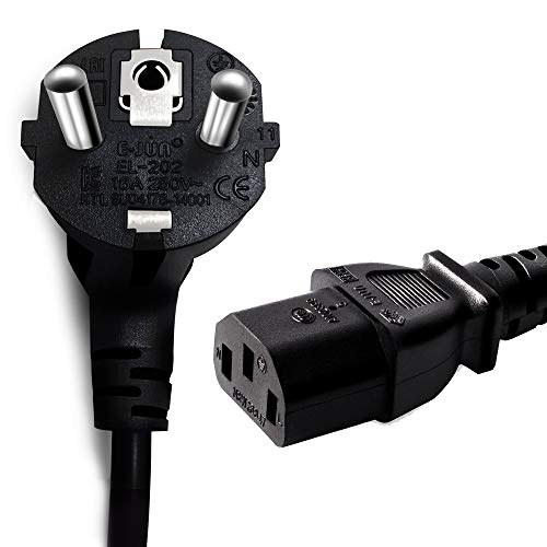 CE Aprobar Certificación EU KEMA EUR Power Cable Alimentación 16A 250V para Lenovo Acer Sony Samsung HP DELL ASUS Computadora Escritorio Host, Impresora, Copiador, Maquina Cafe, Horno - 3M / 10 Feet