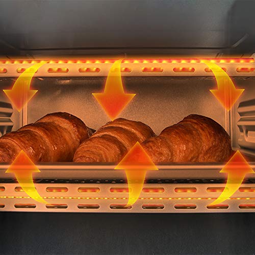 Cecotec Bake&Toast 490 - Horno Conveccion Sobremesa, Capacidad de 10 litros, 1000 W, Temperatura hasta 230ºC y Tiempo hasta 60 Minutos, Perfecto para Panini y Bollería, Incluye Bandeja Recogemigas