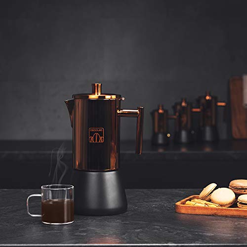 Cecotec Cafetera italiana Moking 1000.Acero inoxidable, diseño elegante, apta para lavavajillas, capacidad 500 ml, apta para cocina de inducción, gas, eléctrica o vitrocerámica