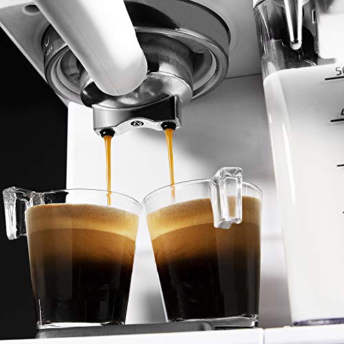 Cecotec Cafetera Semiautomatica Power Instant-ccino Touch Serie Bianca. Presión 20 Bares, Capacidad de 1,4l, 6 Funciones, Calentador por Thermoblock, Control Táctil, Tanque de leche, 1350 W