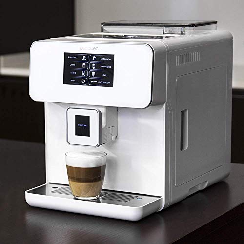 Cecotec Cumbia Power Matic-ccino 8000 Touch Serie Bianca - Cafetera, 19 bares de presión, pantalla táctil, 1400 W