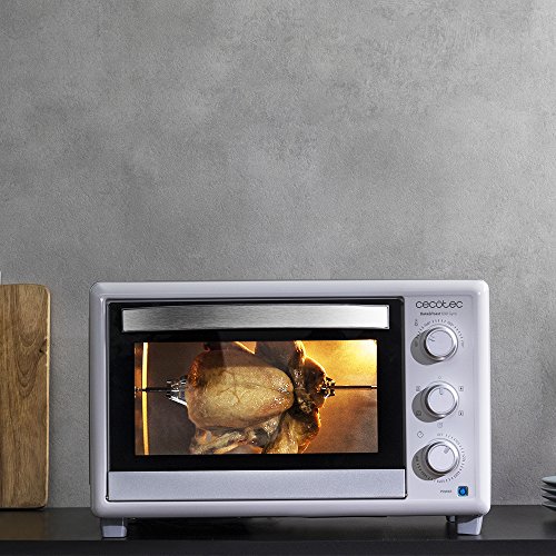 Cecotec Horno Conveccion Sobremesa Bake&Toast 690 Gyro. Capacidad de 30 litros, 1500 W, 5 Modos, Temperatura hasta 230ºC y Tiempo hasta 60 Minutos, Incluye Accesorio Rustidor con pinzas