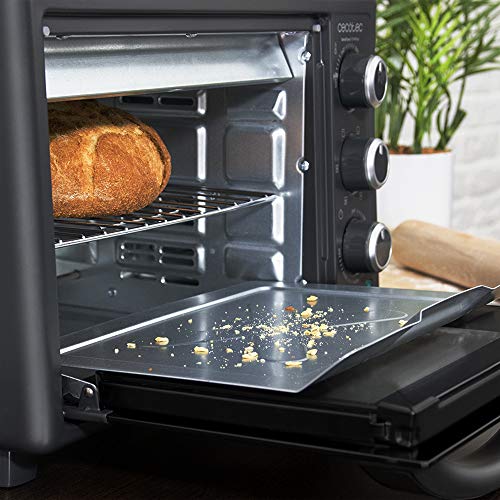 Cecotec Horno de convección con piedra para pizza.Multifunción de sobremesa con 26 litros. Ideal para pizzas. Cocina por convección.Luz interior y puerta con doble cristal. 1500 W. Bake&Toast 570