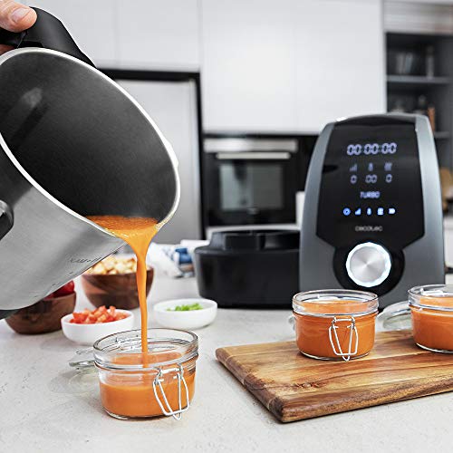 Cecotec Robot de Cocina Multifunción Mambo 7090. Capacidad 3.3L, Temperatura hasta 120ºC, Selección grado a grado, 10 Velocidades, Programable hasta 12h, Jarra apta Lavavajillas, 30 Funciones, 1700W.