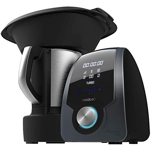 Cecotec Robot de Cocina Multifunción Mambo 7090. Capacidad 3.3L, Temperatura hasta 120ºC, Selección grado a grado, 10 Velocidades, Programable hasta 12h, Jarra apta Lavavajillas, 30 Funciones, 1700W.