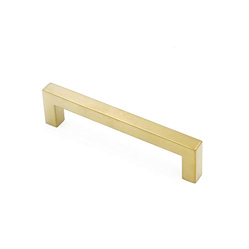 Cepillado latón armario cajón pomos para muebles armario de cocina tirador de puerta de oro de hardware – goldenwarm lsj12gd cuadrado armario tirador de puerta (acero inoxidable, 10 unidades