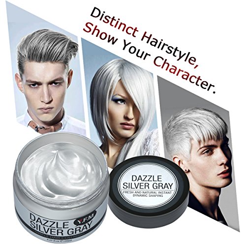 Cera Cabello Para Pelo Gris Plata, Crema Para Colorante Pelo Temporal, Y.F.M Silver Gray Hair Color Wax 4.23 onzas