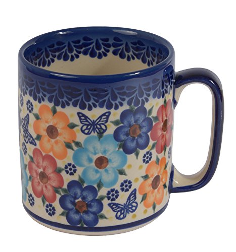 Ceramika Beata Wozniak Taza de cerámica Artesanal con diseño de Barril Tradicional, 400 ml, Estilo Boleslawiec, Q.201