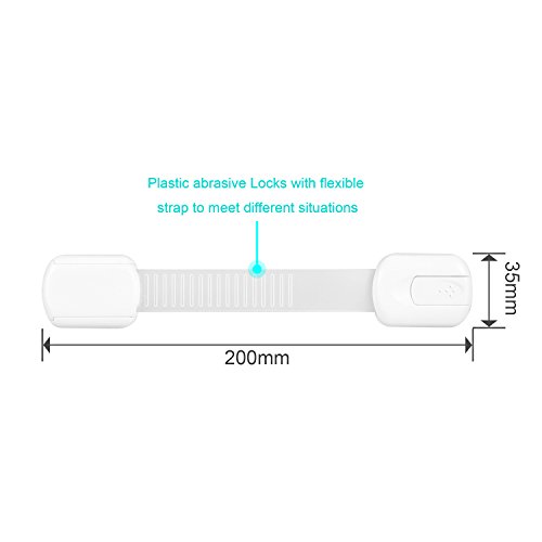 Cerraduras de Seguridad para Niños, Yosemy Bloqueo de Seguridad, Cierres para Armarios, WC, Cocinas, Puertas y Ventanas, Nevera, Extra Fuerte 3 M Adhesivo, 8 Pieza, Blanco