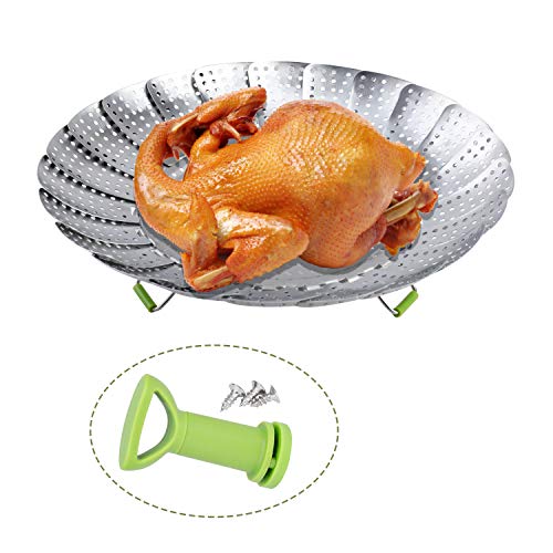 Cesta de Vapor Plegable Acero Inoxidable Vaporera de Verduras Cesta de Frutas Apto para Diversos Tamaños de Ollas 18 a 28 cm