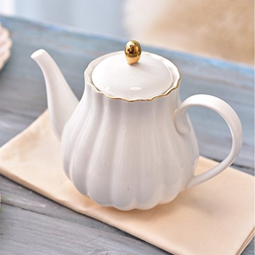 CHENGYI Blanco Simple cafetera de CER¨¢Mica Agua Dom¨¦Stica Taza de Agua Tetera Milk Pot Tetera 800ml