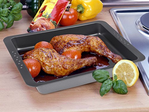 CHG 9878-41 - Bandeja para Horno (2 Piezas, con surcos para el Cierre), Color Negro