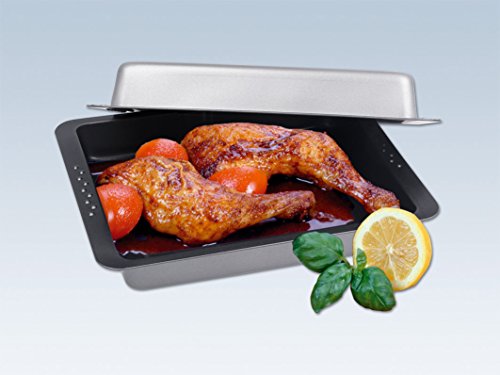 CHG 9878-41 - Bandeja para Horno (2 Piezas, con surcos para el Cierre), Color Negro