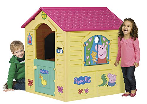 Chicos Peppa Pig Casita Infantil de Exterior, Color Amarilla con tejado Rosa (La Fábrica de Juguetes 89503)