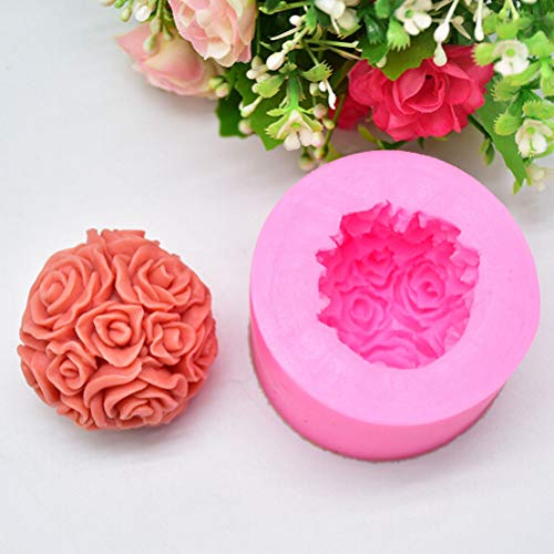 Chougui - Molde de silicona para jabón, diseño de rosas, hecho a mano, para decoración de tartas, barro de loción, fondant, arcilla polimérica, etc.