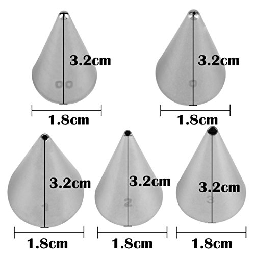 CHSEEO Boquillas para Manga Pastelera 5 Piezas Consejos de Pastelería Boquillas de Tuberías Boquillas de Repostería Decoración de Tartas, Pasta, Cupcakes, Galletas, Pasteles y Crema #7