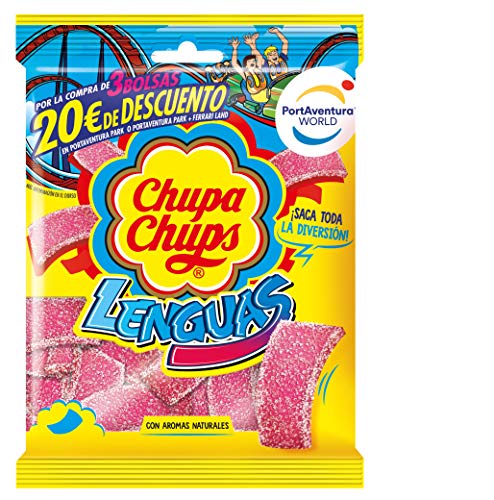 Chupa Chups Gomis, Golosinas de Sabor a Fresa con Aromas Naturales, Bolsa de Lenguas de 150 gr.