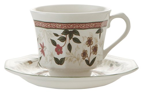 Churchill Assam Estuche de 2 Tazas de café con platillo de 25 cl, Decorado Floral