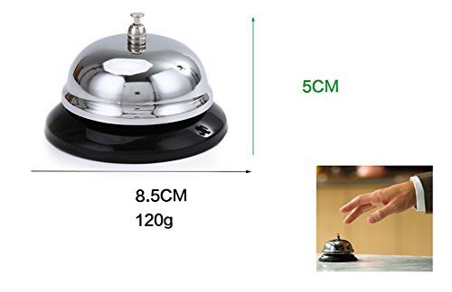 Chytaii Timbre de Mesa Timbre de Servicio Timbre Clasico de Acero para Llamadas de Servicio Campanilla de Recepción Hotel/Restaurante/Oficina