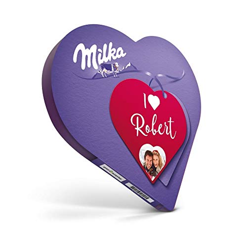 Cioccolato Personalizzato - Corazón de Chocolate Milka Personalizado con Nombre y Mensaje Personal