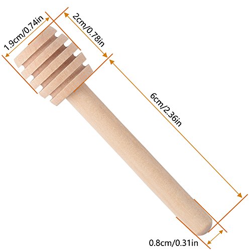 Cizen 30 Piezas Palo de Miel Cuchara de Madera para Tarros de Miel, Fiesta Boda Favores (8cm)