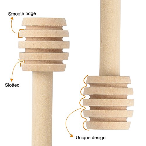 Cizen 30 Piezas Palo de Miel Cuchara de Madera para Tarros de Miel, Fiesta Boda Favores (8cm)