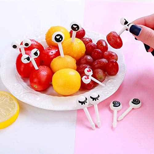 CKANDAY Juego de 40 Alimentos para Animales encantadores Selecciones de Frutas Tenedores, Mini palillo de Dientes de Dibujos Animados Lindo Decoración para los niños Fiesta Bento Lunch Box Sandwich