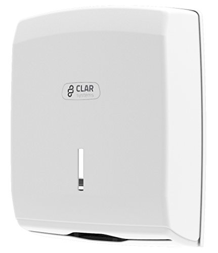 Clar Systems T6100PB Dispensador de Papel Toalla, 600 Toallas, Blanco