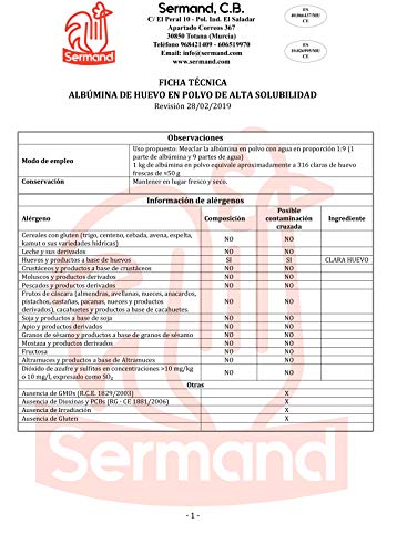 CLARA DE HUEVO EN POLVO 1KG (ALBUMINA)