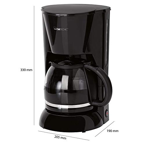 Clatronic KA 3473 Cafetera eléctrica de goteo automática, 900 W, 1.5 litros, plástico, Negro