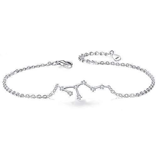 Clearine Mujer 925 Plata Zircón Horóscopo Zodíaco 12 Constelación Astrología Personalidad Pulsera Joyas Fantasia"Leo"