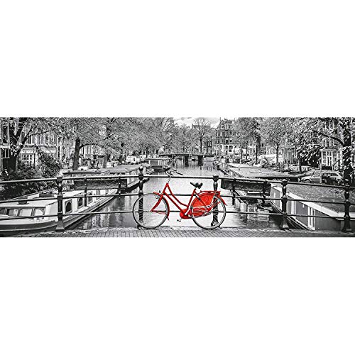 Clementoni- Puzzle 1000 Piezas Panorama Amsterdam - Bicicleta (39440.1)