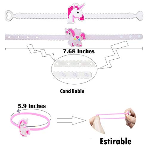 Clerfy Acc 41 Pieza Unicornio Pulsera Anillo Tatuajes temporales Niños Regalos