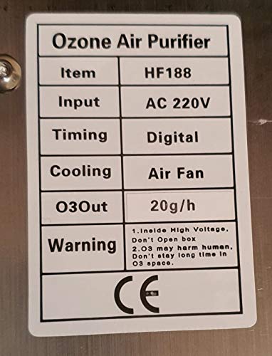 CLIPSEAM Generador de Ozono 20gr/h para Tratar Superficies de hasta 250 m², Elimina Agentes contaminantes, Envío y garantía Desde Europa(20 g/h) (20 g/h)
