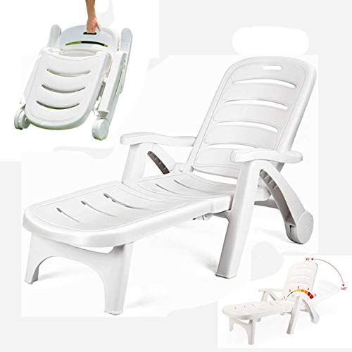 Clothes Polipropileno Blanco plástico tumbonas - Muebles con Estilo y Duradero for su jardín/Ocio al Aire Libre Plegable luz de la Piscina Tumbona/Silla de Playa Junto al mar Piscina del Hotel