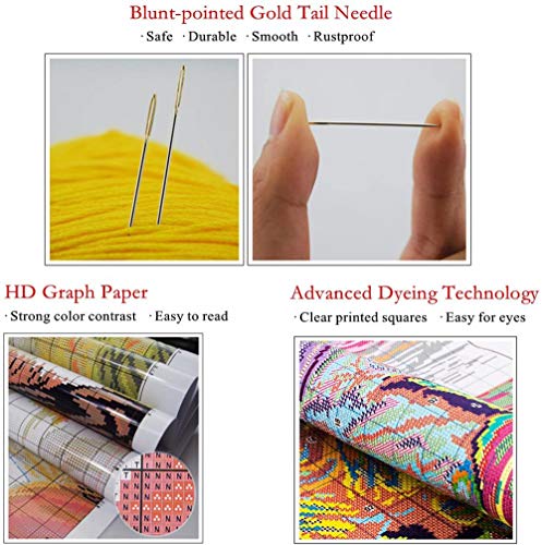 CMXCJY Kit de punto de cruz,adecuado para principiantes,adultos y niños,kit de costura de bordado DIY de 11CT,con un diseño preimpreso fácil e interesante 40x50cm-Pentium Tiger