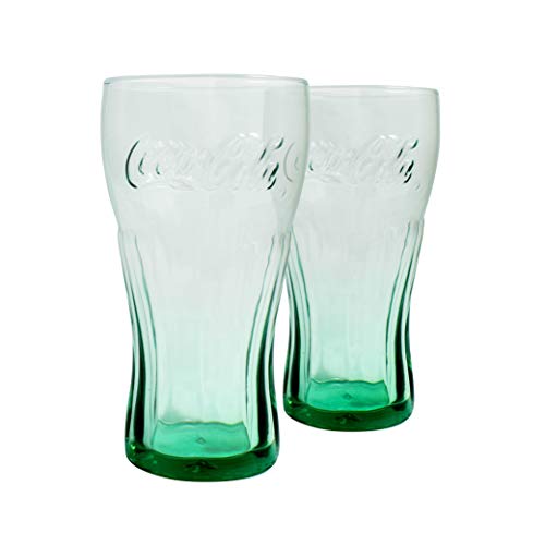 Coca Cola verde gafas 16 oz/460 ml – juego de 4 | gafas de Coca Cola