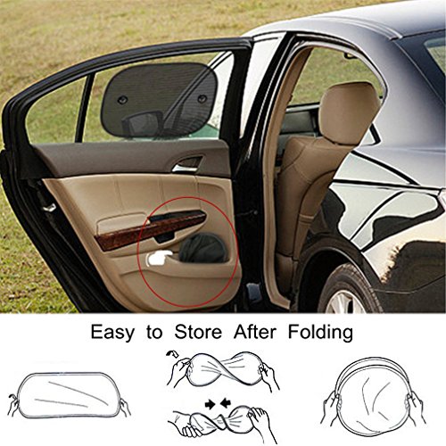 Coche Sun Shade, Paquete de 2 ventanas laterales para el coche Sombrillas Bebé universal Cortinas para el sol Bloqueos nocivos Rayos UV Calor del sol para niños Bebé Mascotas, 44cm * 36cm