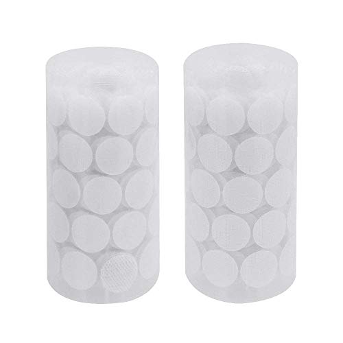 CODIRATO 250 Pares Velcro Redondo Nylon Monedas Puntos Adhesivos 20mm Adhesivos Círculos para Hogar Oficina Industria (Blanco)