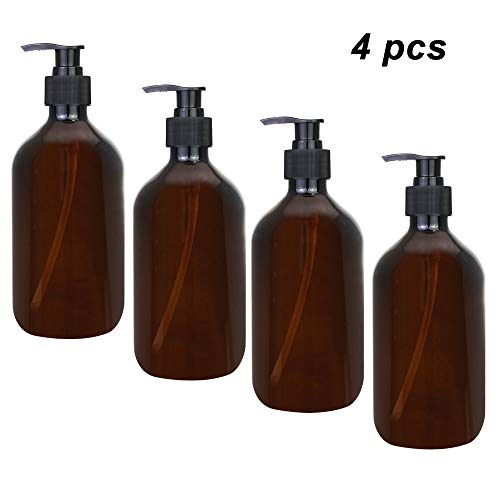 CODIRATO 4 PCS Botellas Vacías de Gran Capacidad 500ml Dispensador de Jabón Reutilizable Botella de Champú para Loción, Gel de Ducha, Jabón de Manos