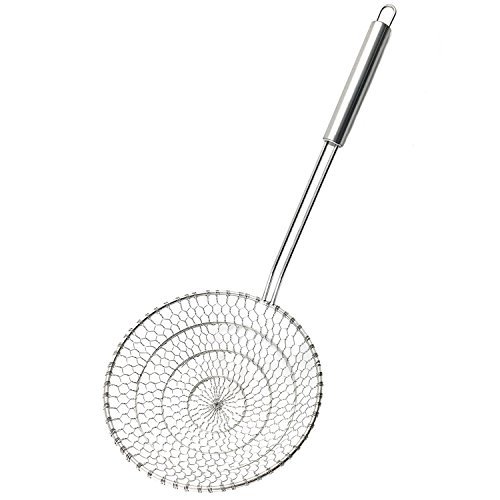 Colador, espumadera profesional de acero inoxidable con malla en espiral para comidas asiáticas, Best Utensils, acero inoxidable, DIA. 18CM