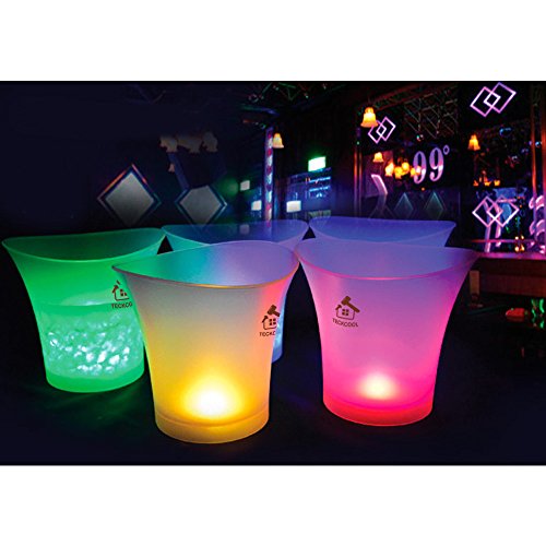 Colorido LED Luz Hielo Cubo de Champán, Vino Enfriador de bebidas cerveza hielo Bar fiesta 5 litros