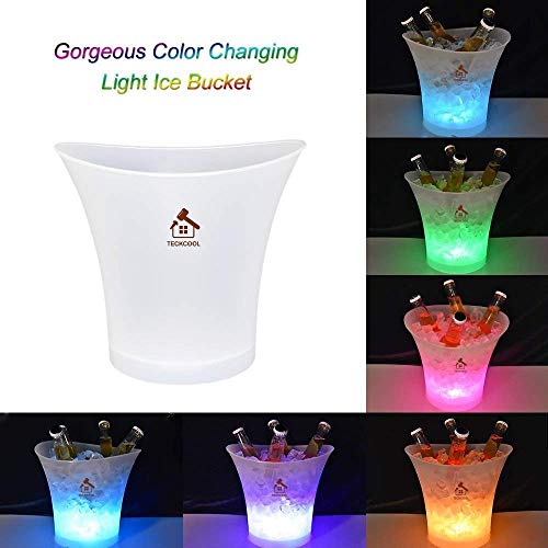 Colorido LED Luz Hielo Cubo de Champán, Vino Enfriador de bebidas cerveza hielo Bar fiesta 5 litros